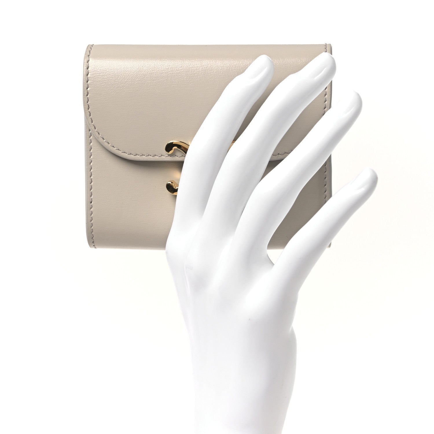 Celine Shiny Calfskin Small Triomphe Wallet Pale Beige 4 of 20