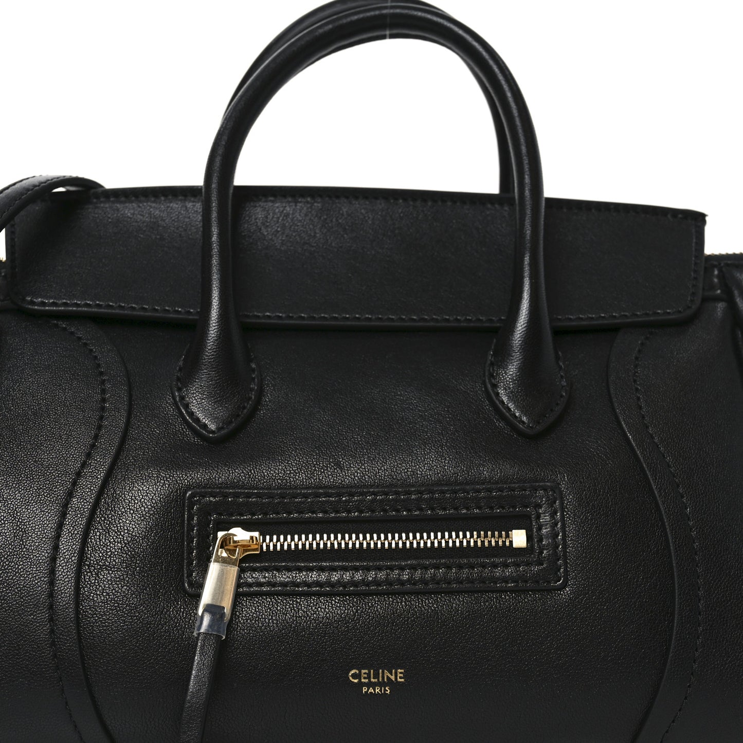 Supple Shiny Lambskin Little New Luggage Black
