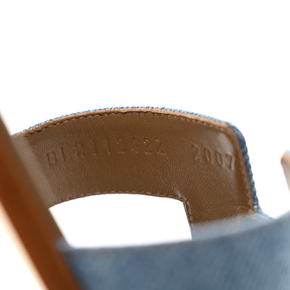 Hermes Denim Canvas Oran Sandals 41 Bleu Clair 8 of 9