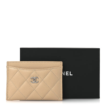 Chanel Caviar Quilted Card Holder Beige 9 of 9