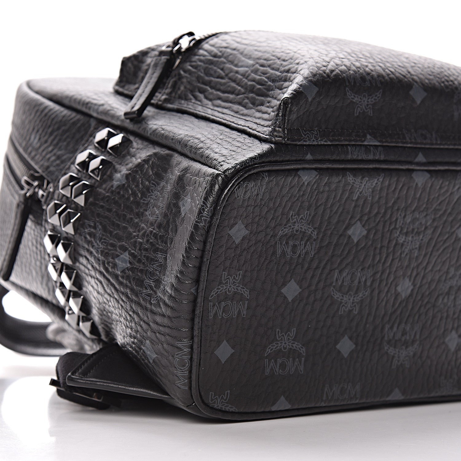 MCM Visetos Small Side Stud Stark Backpack Black 11 of 13