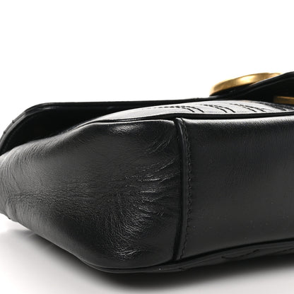 Gucci Calfskin Matelasse Small GG Marmont Shoulder Bag Black 10 of 10