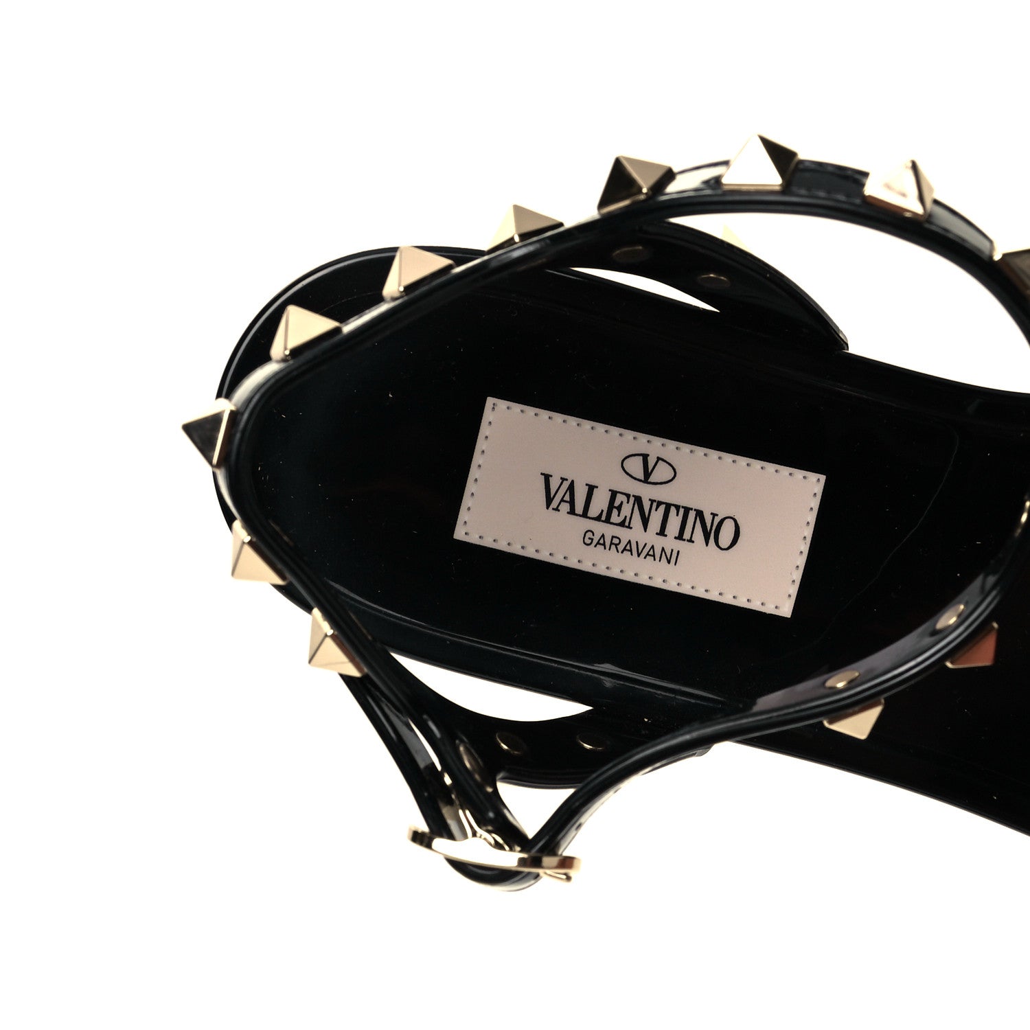 Valentino Garavani PVC Jelly Rockstud Caged Sandals 38 Black 7 of 7