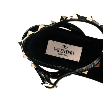Valentino Garavani PVC Jelly Rockstud Caged Sandals 38 Black 7 of 7