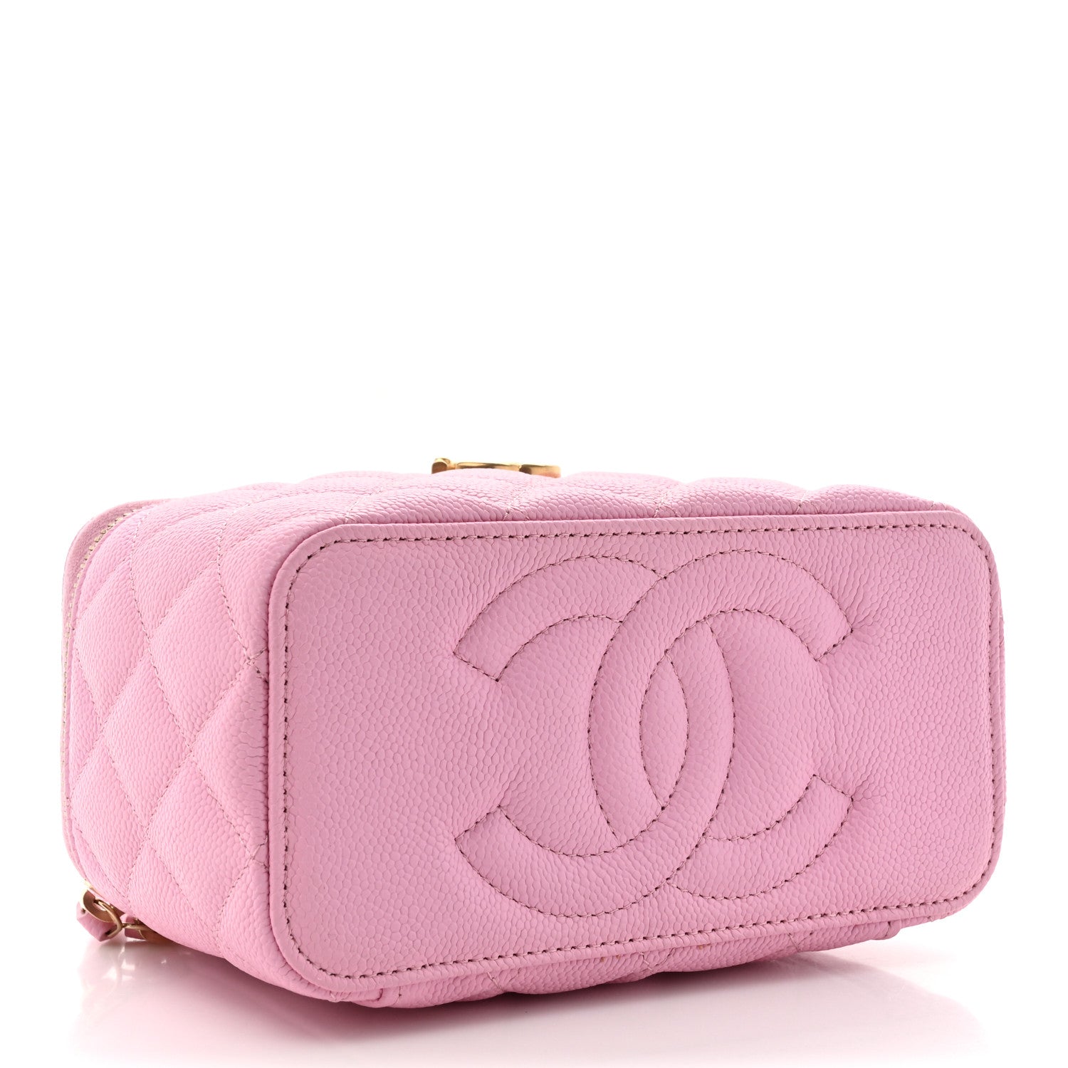 Chanel Caviar Quilted Sweetheart Vanity Case Pink 4 of 11