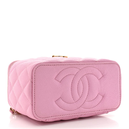 Chanel Caviar Quilted Sweetheart Vanity Case Pink 4 of 11