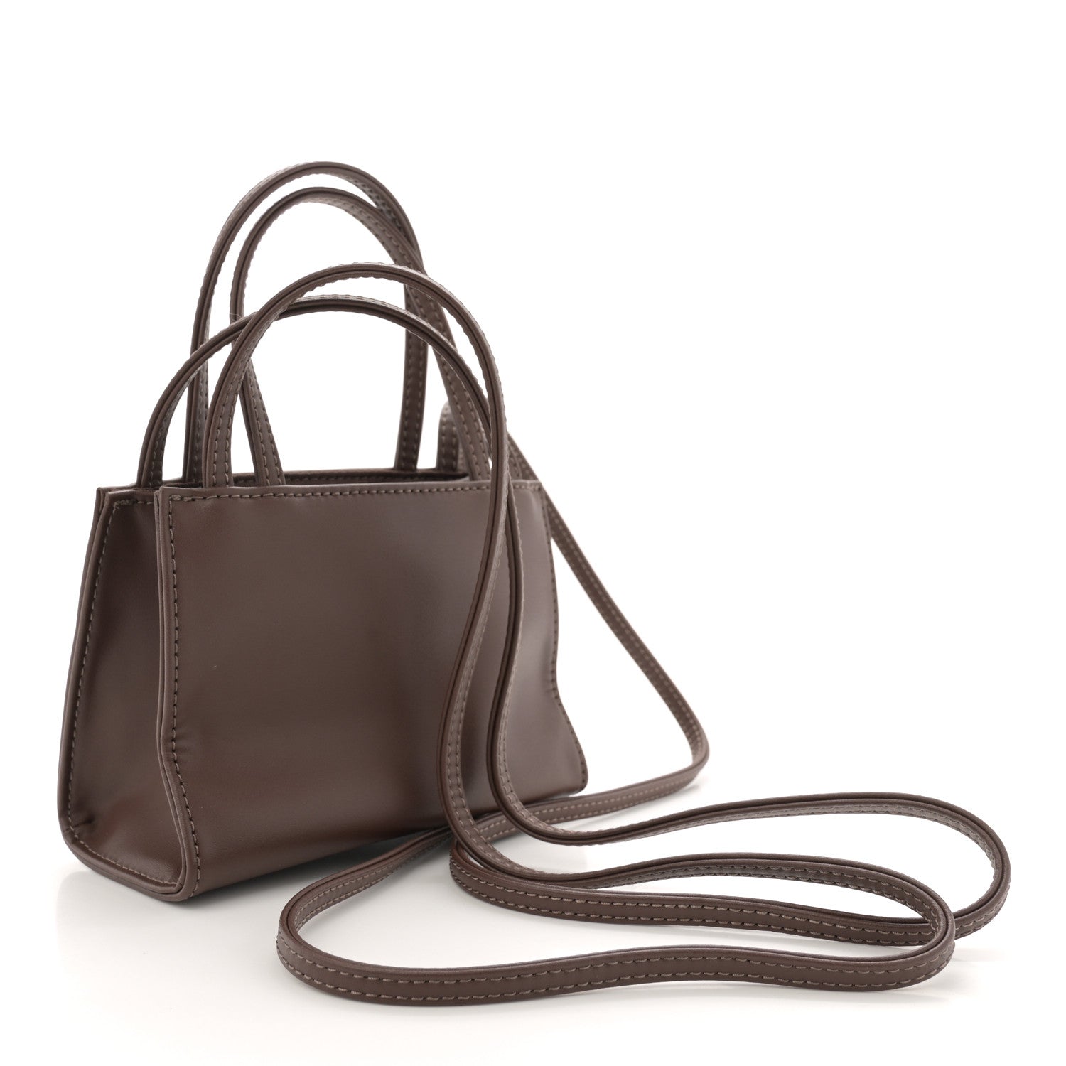 Telfar Vegan Leather Small Shopping Bag Chocolate 3 of 9