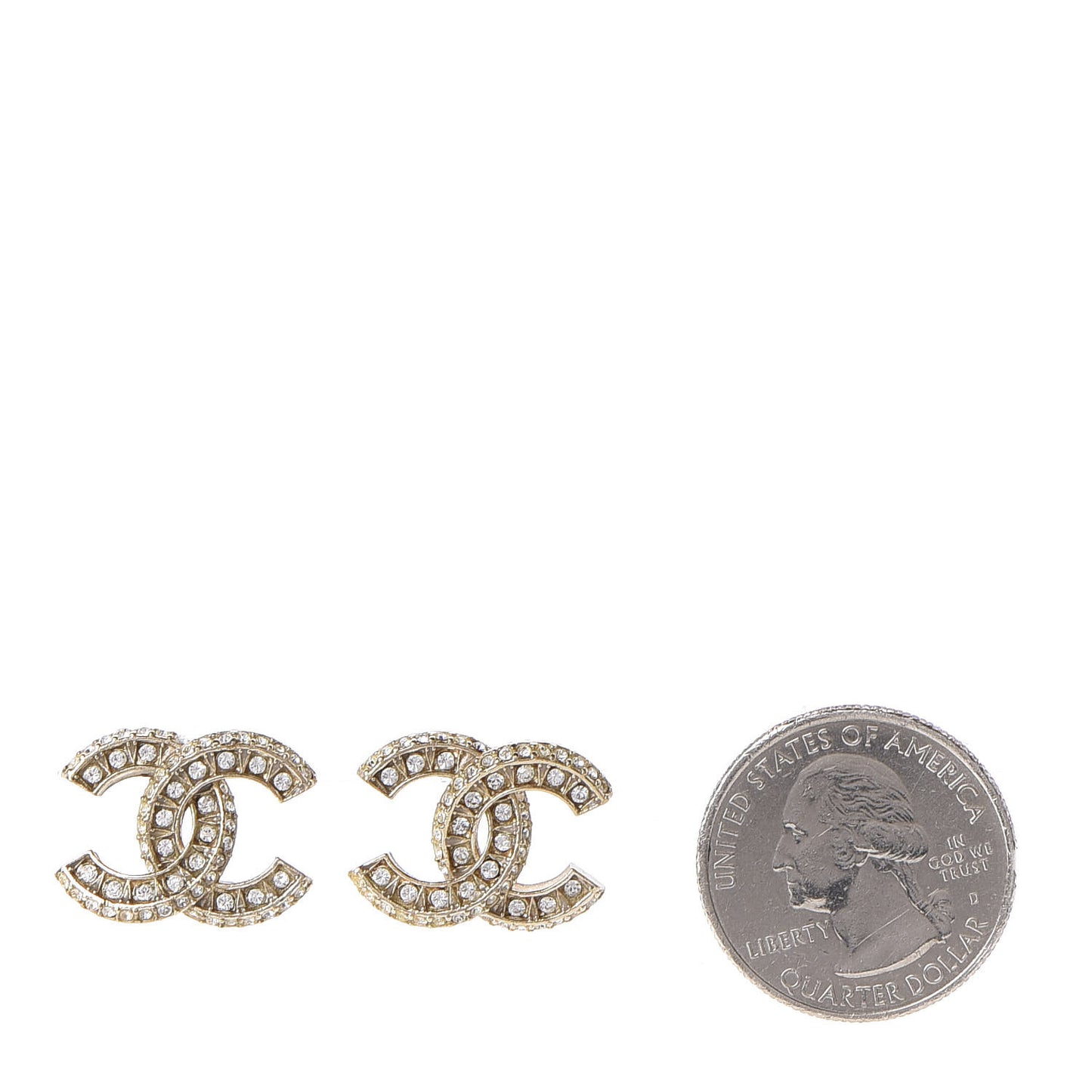 Crystal Timeless CC Earrings Light Gold