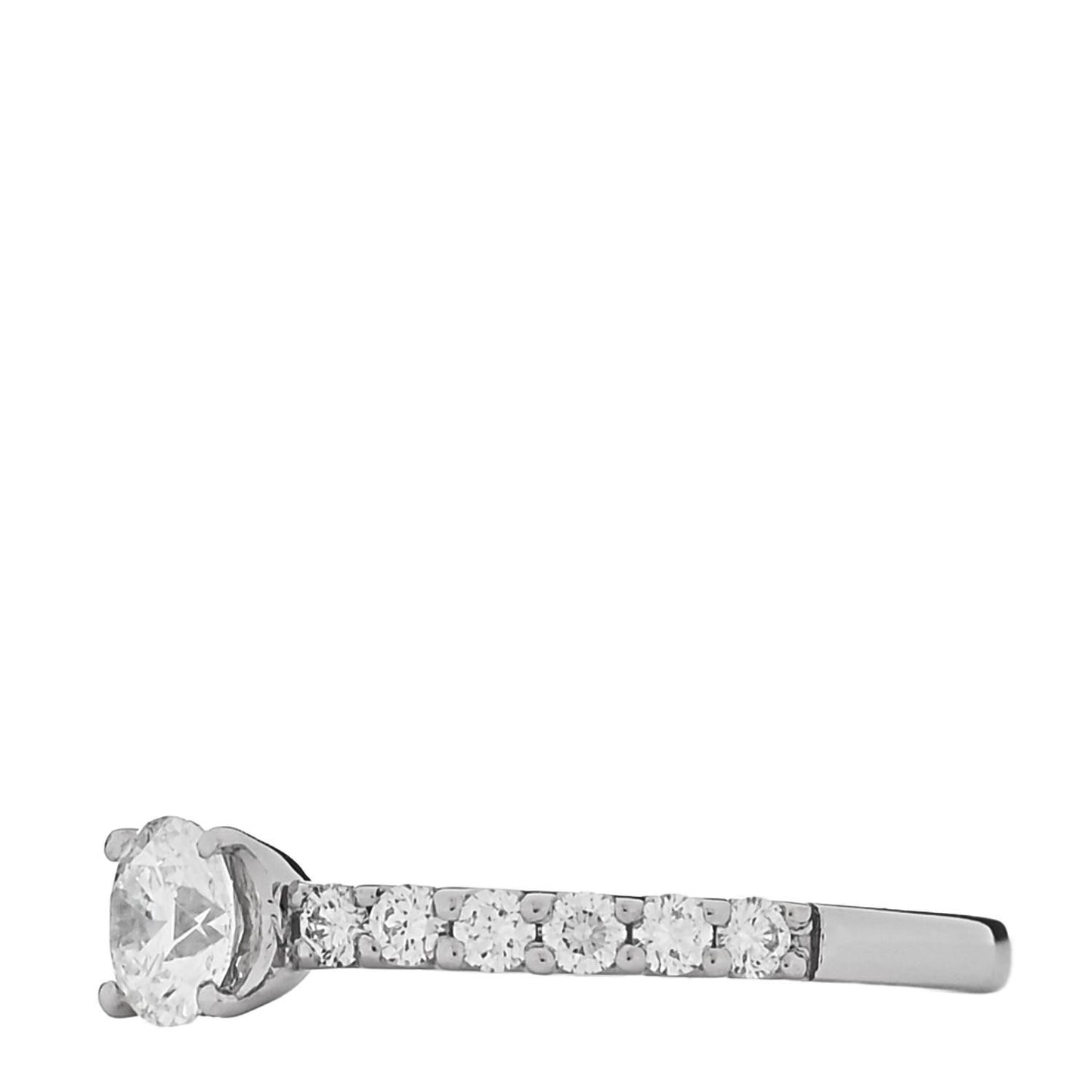 Platinum Diamond .37ct Round Cut Solitaire Half Eternity Engagement Ring  49 5