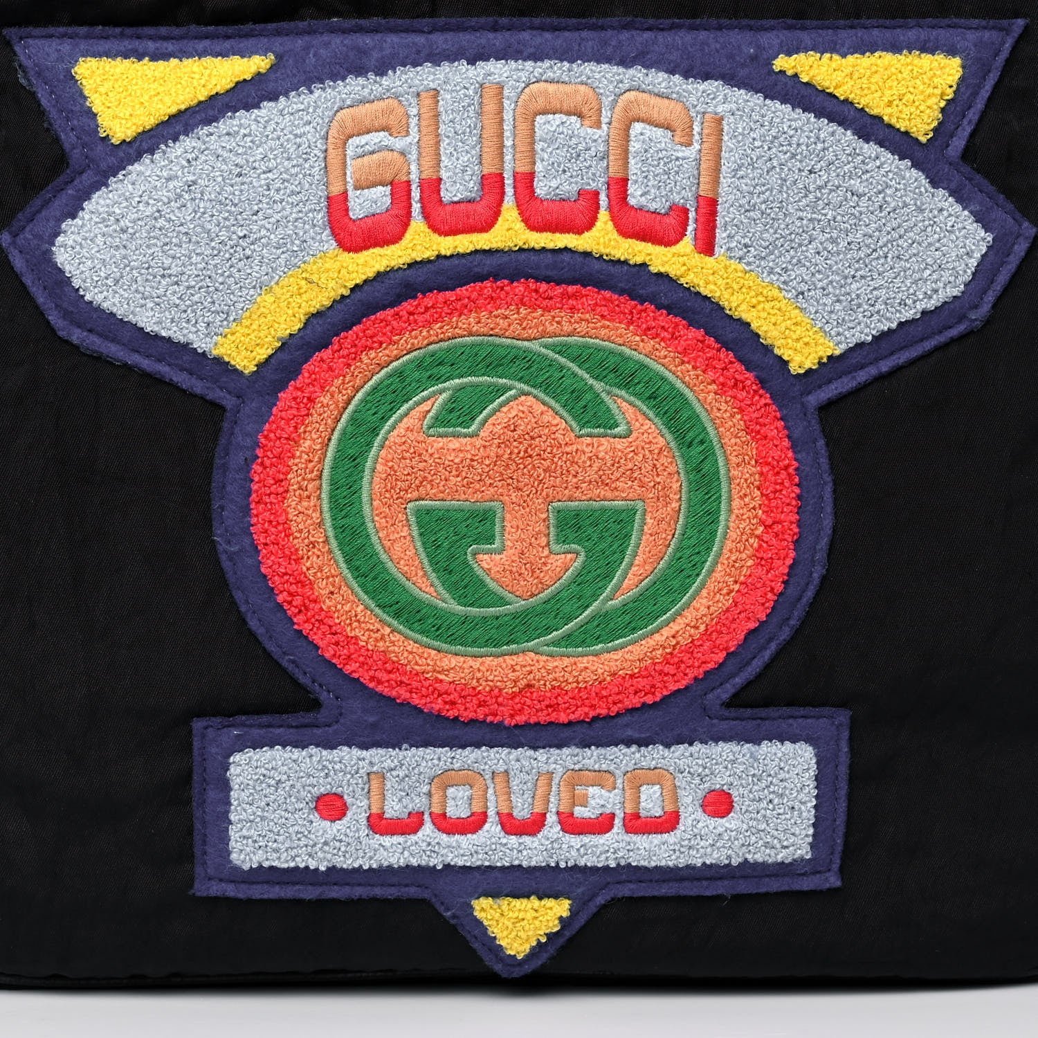 Gucci Nylon Twill 80s Logo Patch Backpack Black 9 of 14