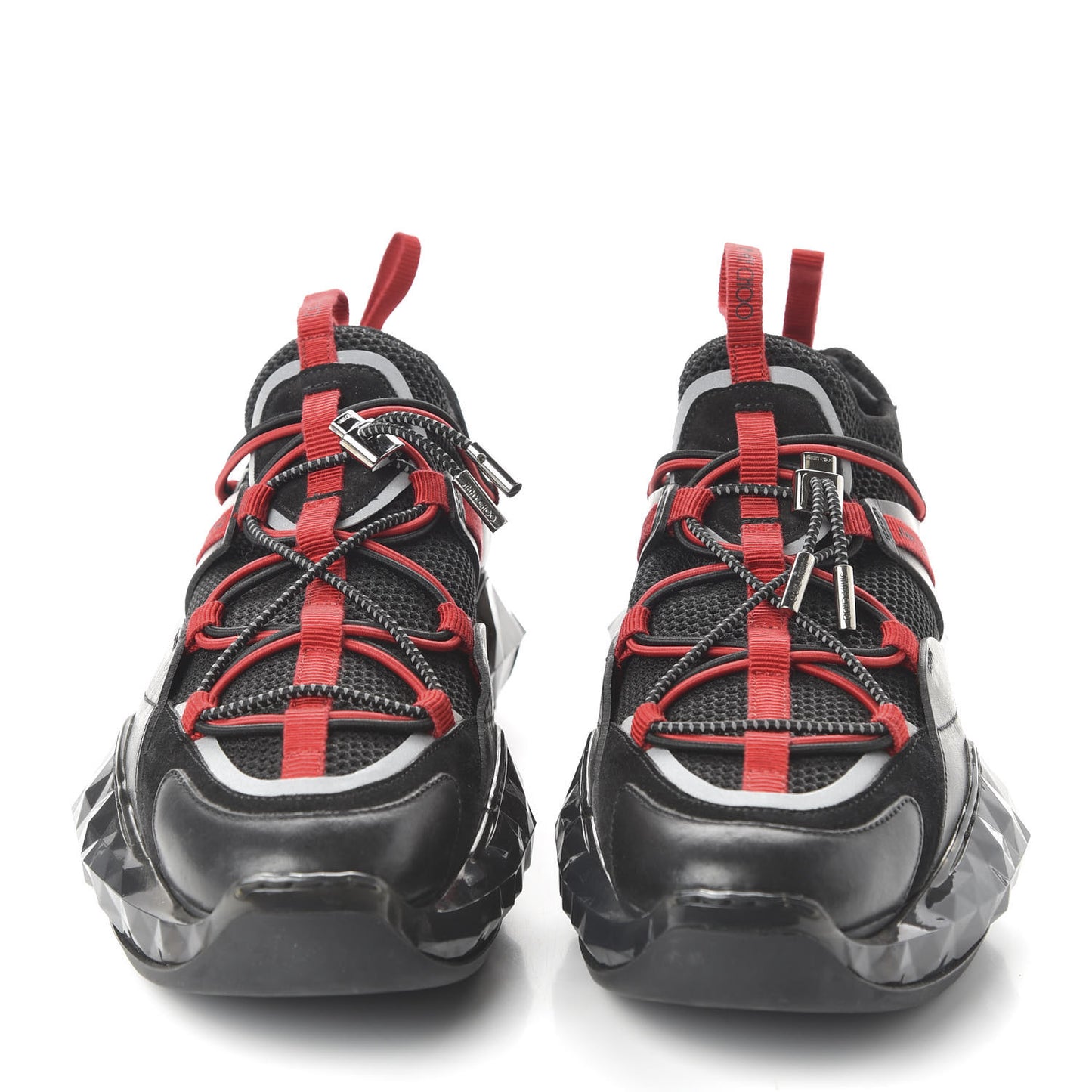 Mesh Suede Diamond Trail Sneaker 40 Black Red