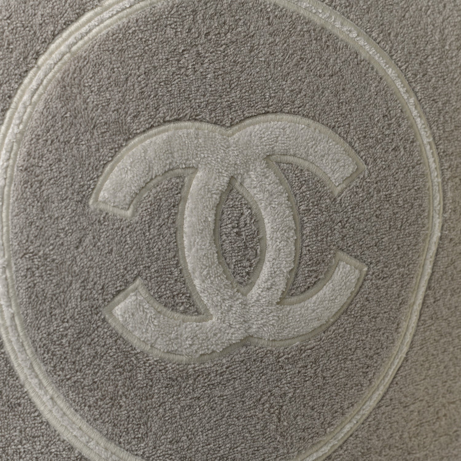 Chanel Terry Cotton CC Beach Tote Towel Set Beige White 12 of 13