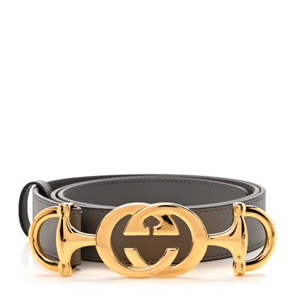 Gucci Calfskin Zumi 30mm Belt 85 34 Dusty Grey 1 of 5