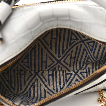 Chloe Crocodile Embossed Mini Daria Chain Bag Light Cloud 6 of 10