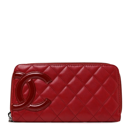Chanel Calfskin Quilted Cambon Large Gusset Zip Around Wallet Red 1 of 9