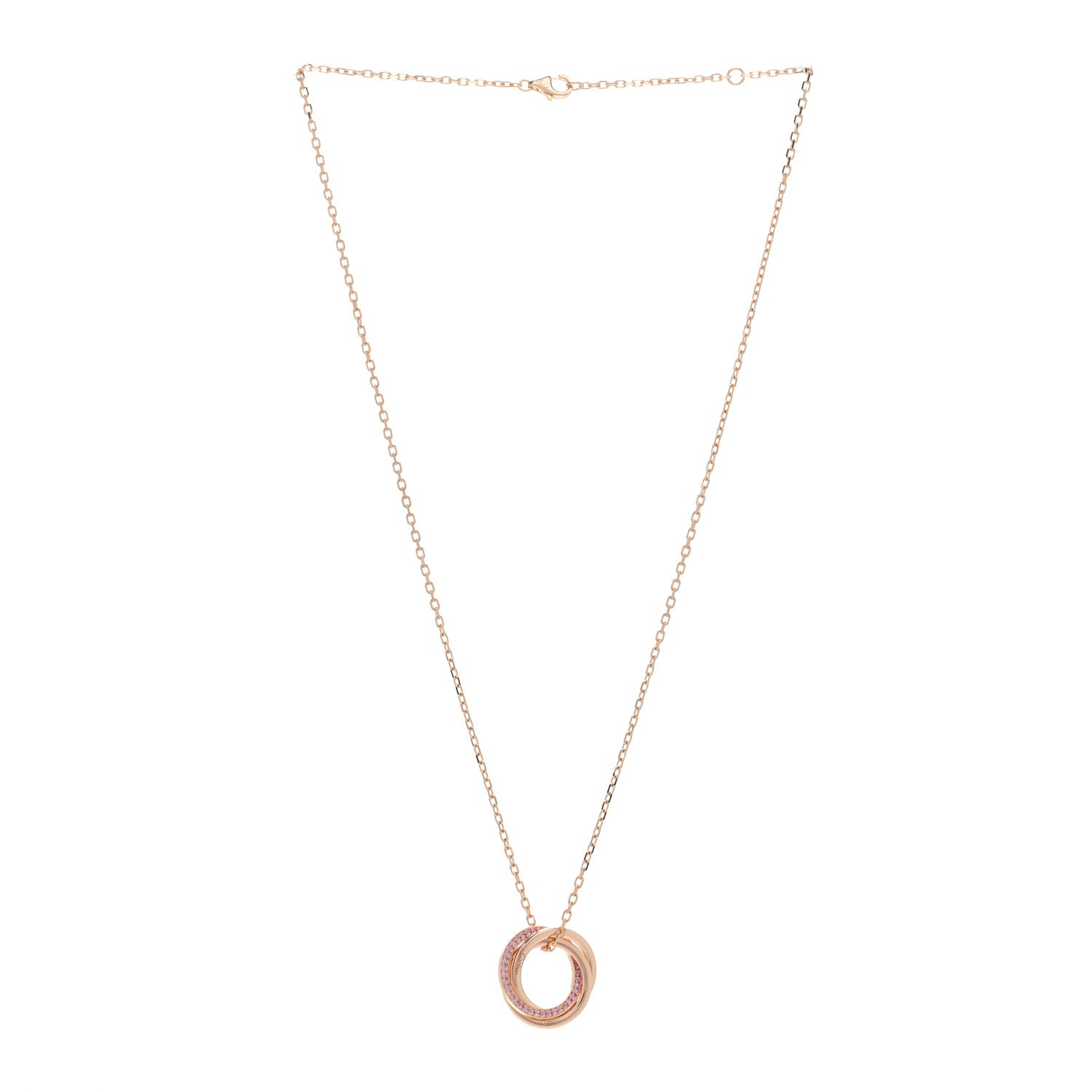 Cartier 18K Pink Gold Pink Sapphire Trinity Pendant Necklace 2 of 4