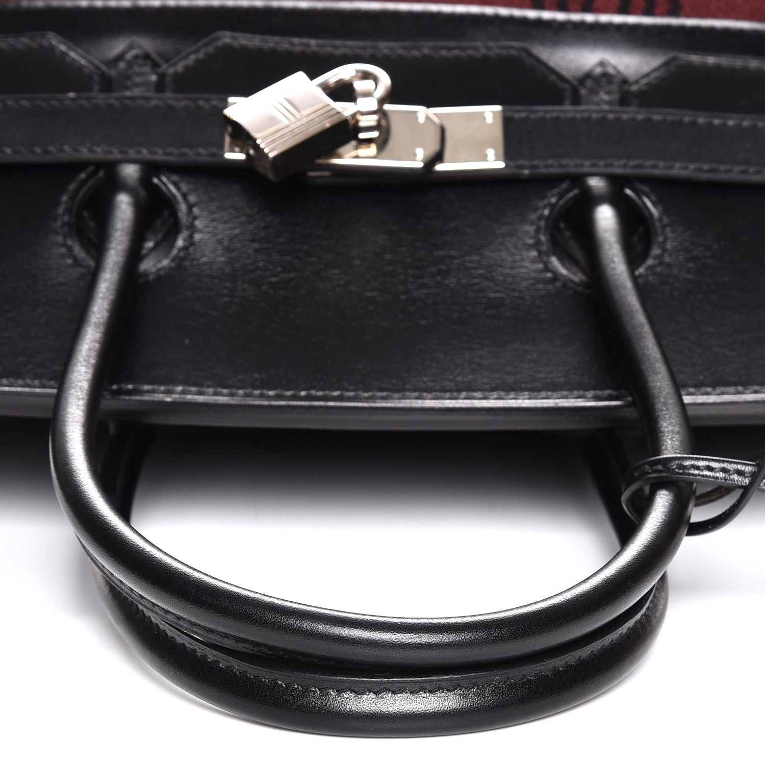 Hermes Toile Box Potamus Birkin 35 Black Rouge H 21 of 24