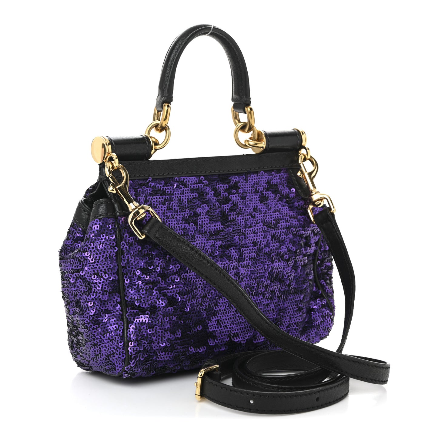 Sequin Small Miss Sicily Satchel Purple