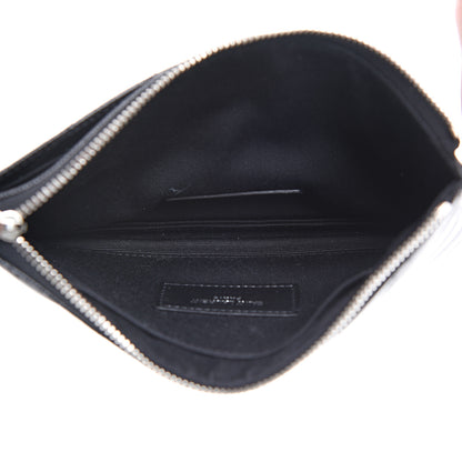 Saint Laurent Grain De Poudre Chevron Monogram Bill Pouch Black 4 of 7