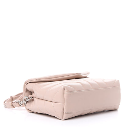 Saint Laurent Calfskin Y Quilted Monogram Toy Loulou Crossbody Bag Nude Powder 4 of 14