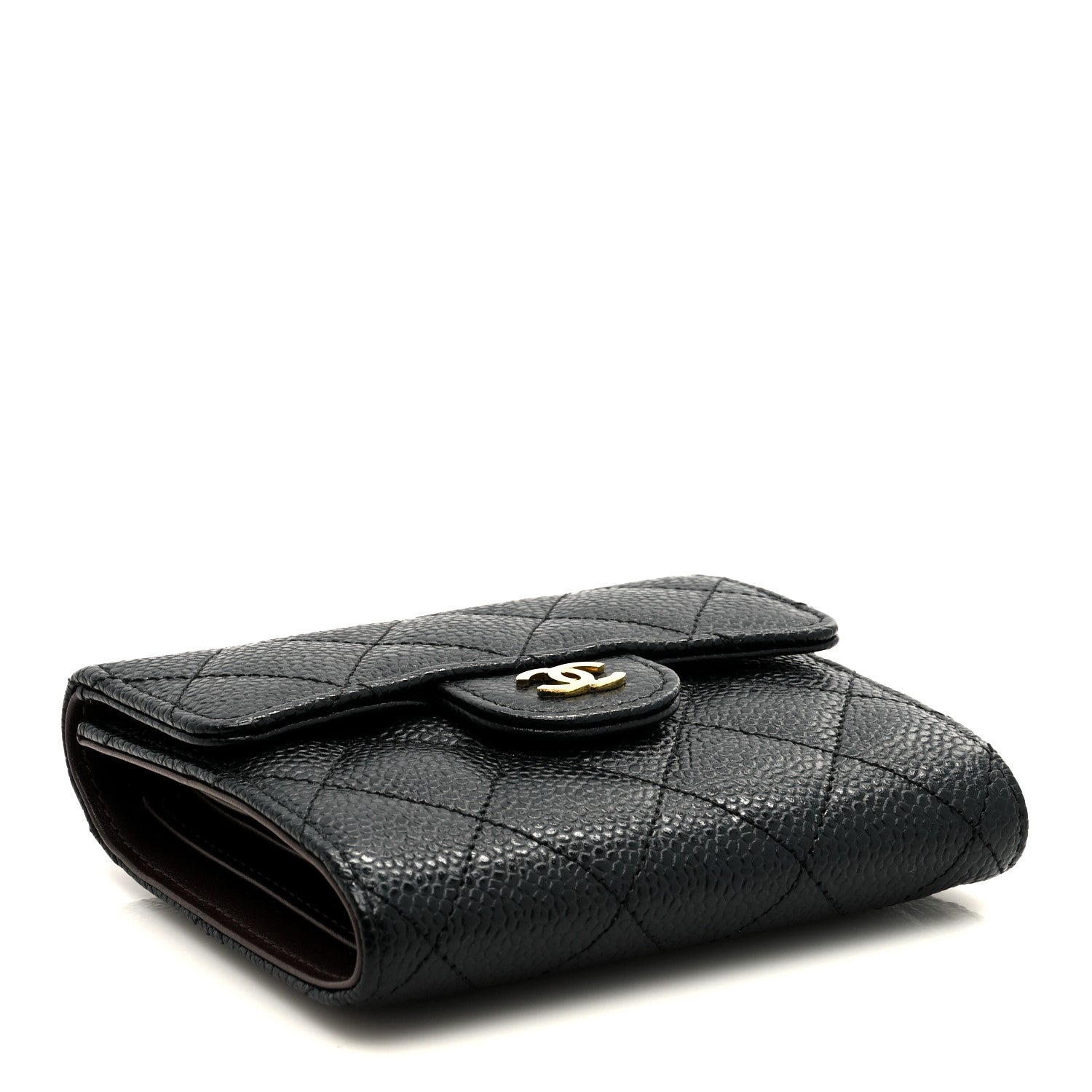 Chanel Caviar Quilted Compact Flap Wallet Black 4 of 7