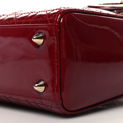 Christian Dior Patent Cannage Small Lady Dior Cherry Red 10 of 11