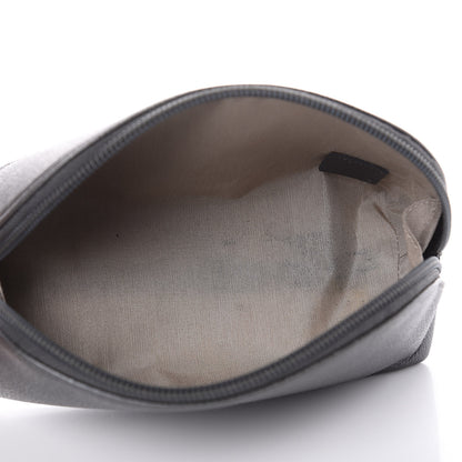 Chanel Goatskin Camellia Embossed Cosmetic Case Dark Grey 5 of 10