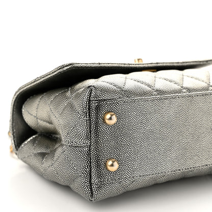 Chanel Metallic Caviar Quilted Mini Coco Handle Flap Silver 9 of 10
