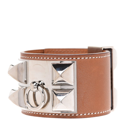 Hermes Barenia Collier de Chien CDC Bracelet S Fauve 1 of 7