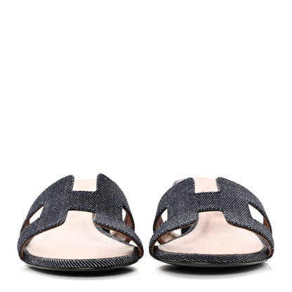 Hermes Denim Oasis Sandals 35.5 Bleu Brut 2 of 9