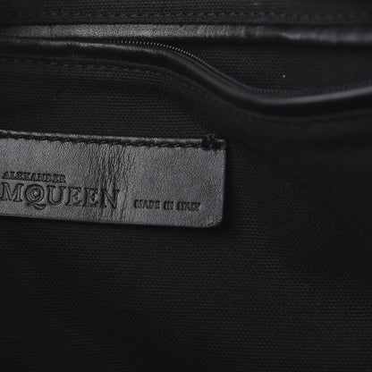 Alexander McQueen Calfskin Large Studded Padlock Zip Around Tote Black White 8 of 9