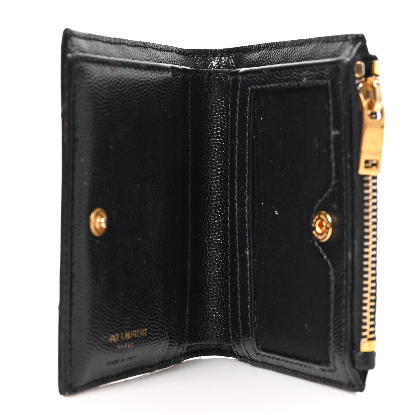 Grain De Poudre Matelasse Chevron Monogram Zipped Card Case Black