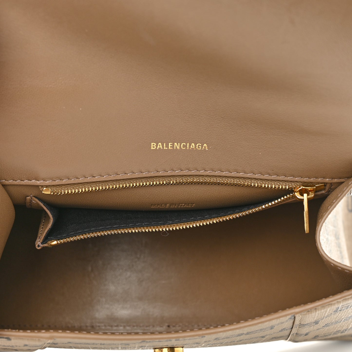 Coated Canvas BB Monogram Small Hourglass Top Handle Bag Beige Brown