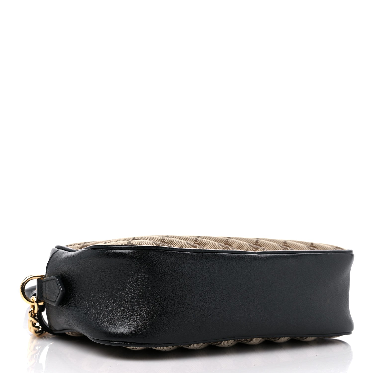 Gucci Monogram Matelasse Diagonal Small GG Marmont Chain Shoulder Bag Beige Black 4 of 11