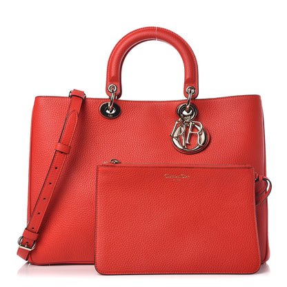 Christian Dior Bullcalf Large Diorissimo Tote Red 4 of 13