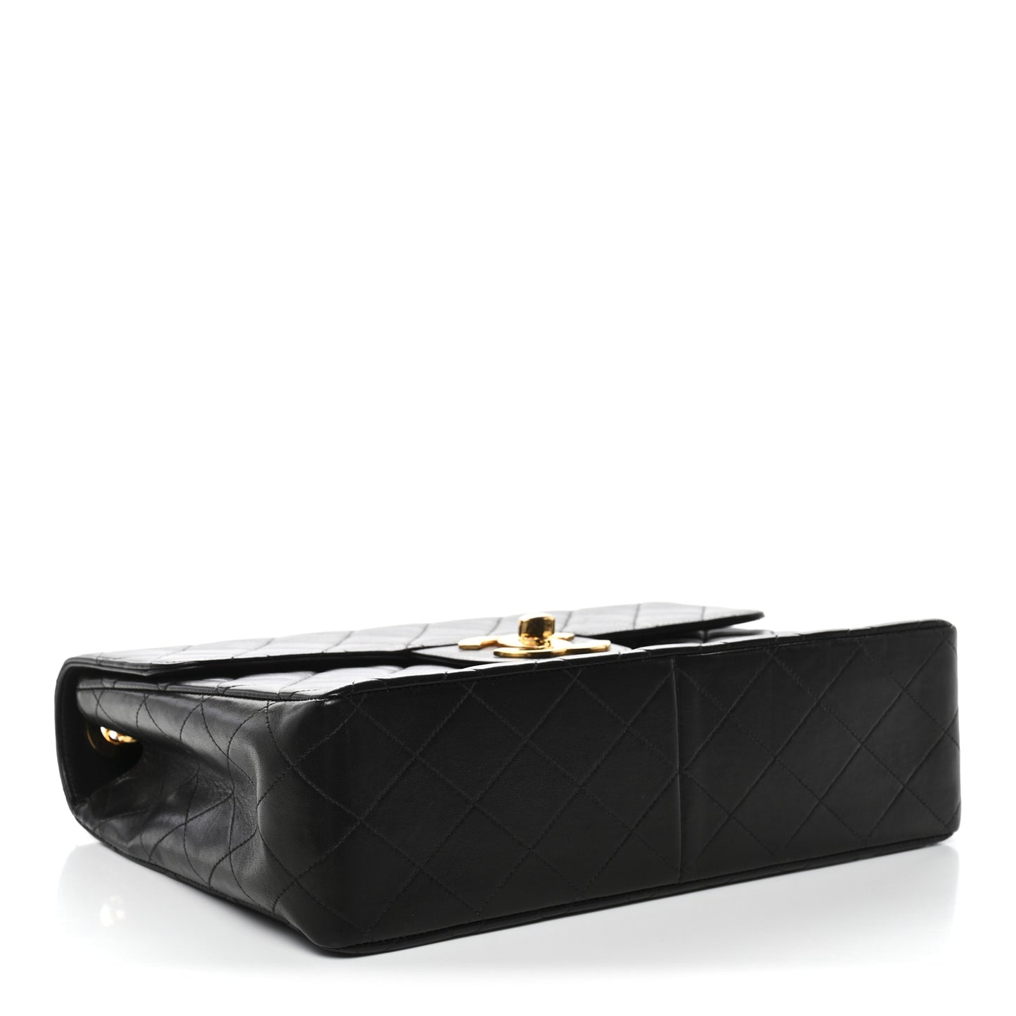 Lambskin Quilted Jumbo Single Flap Black