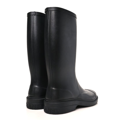 Chanel Caoutchouk CC High Boots 40 Black 5 of 9