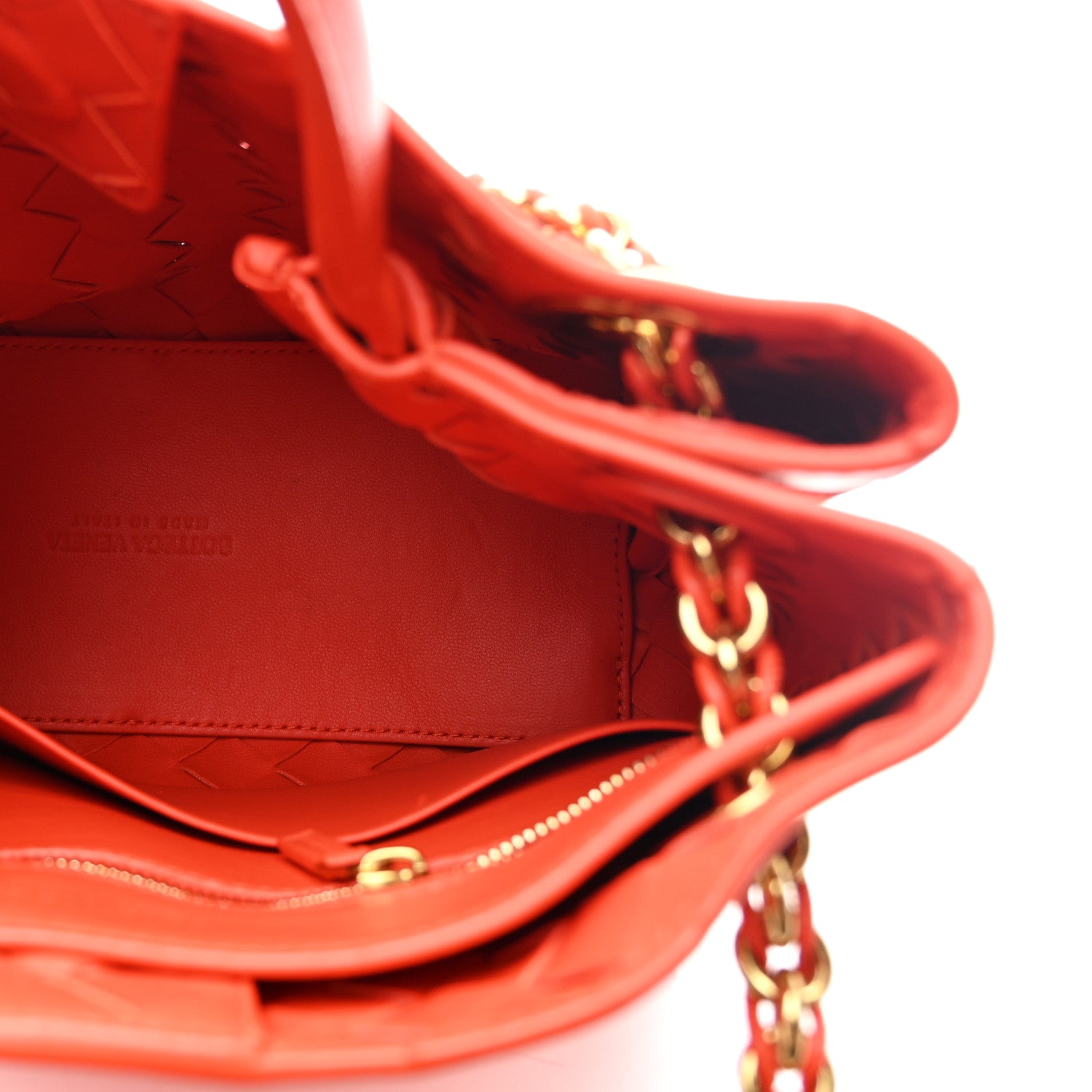 Bottega Veneta Nappa Intrecciato Small Andiamo With Chain Shoulder Bag Orange 5 of 9