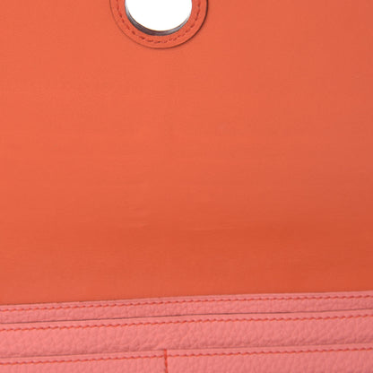 Hermes Togo Dogon Recto Verso Wallet Orange Poppy Rose Candy 9 of 10