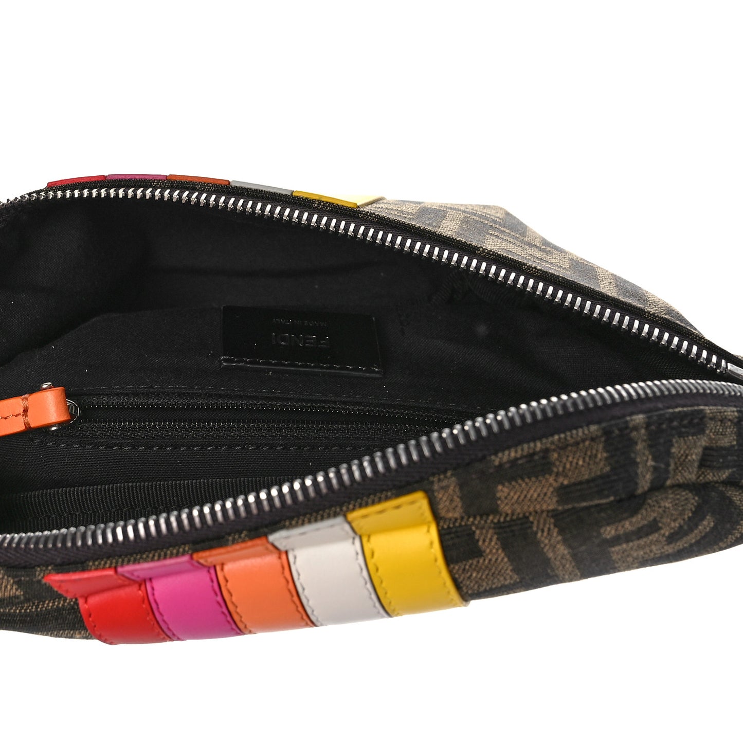 Fabric Jacquard FF Kids Belt Bag Tobacco Multicolor