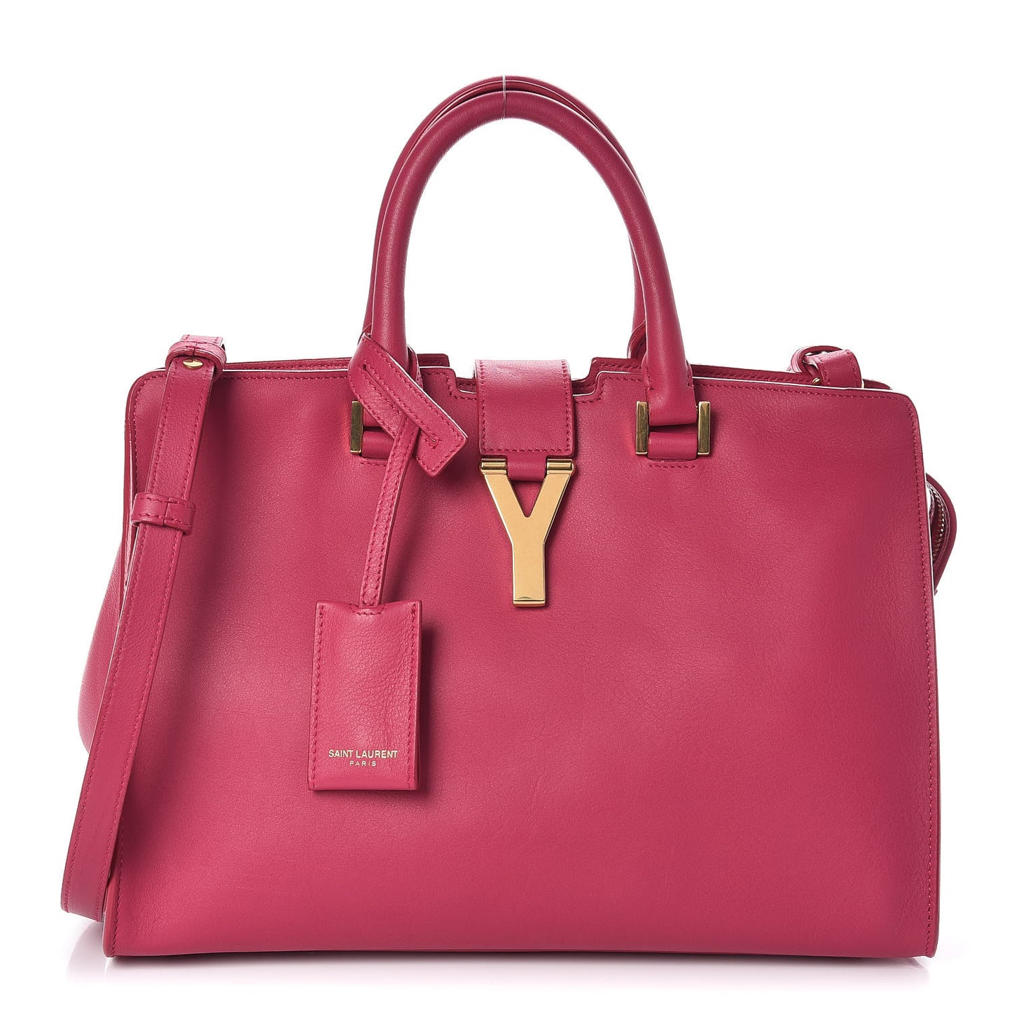 Calfskin Small Classic Y Cabas Fuchsia