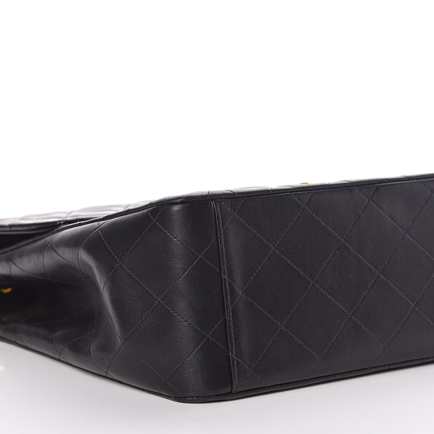 Lambskin Quilted XL Jumbo Single Flap Black
