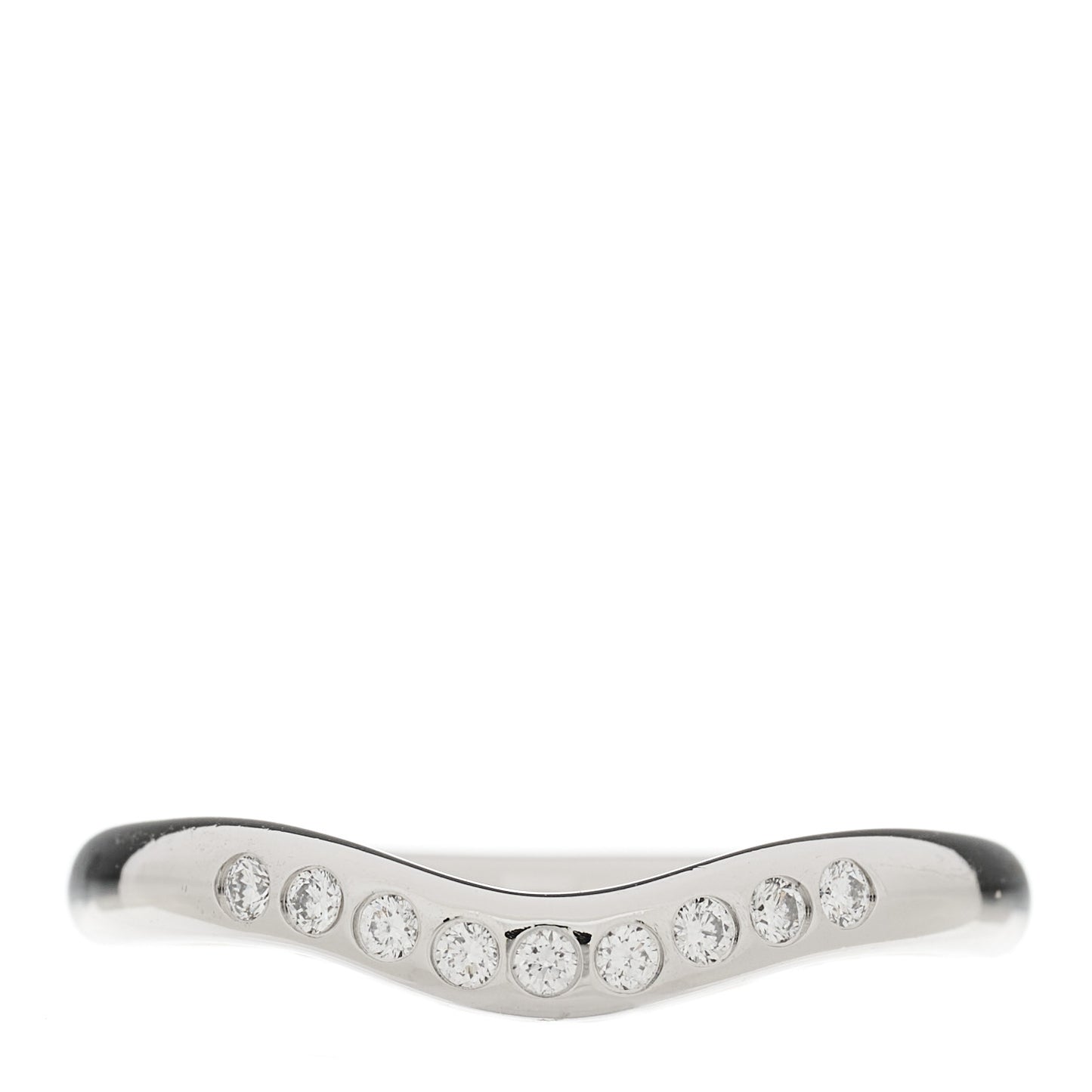 Platinum Diamond Elsa Peretti Curved Wedding Band Ring 47 4