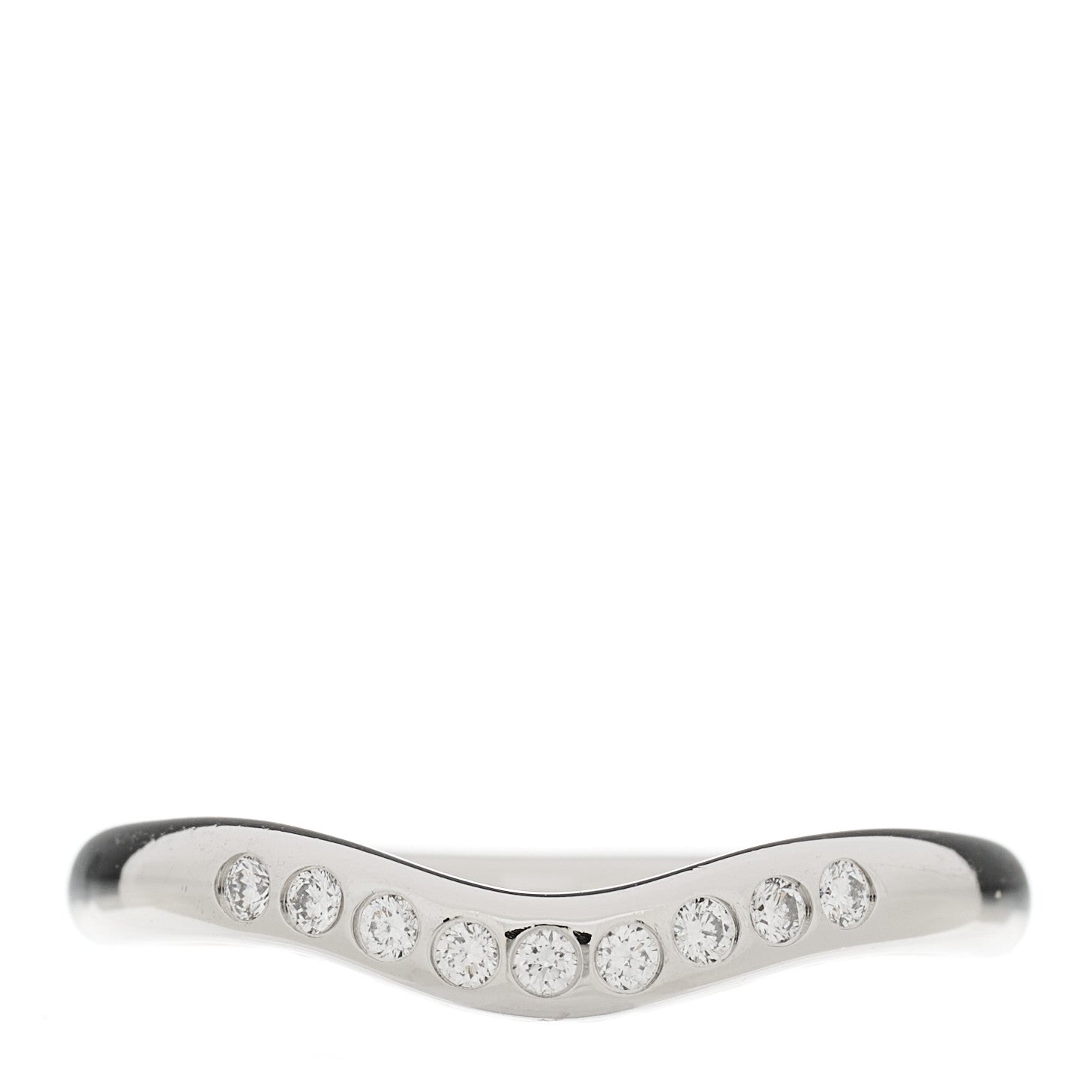 Tiffany Platinum Diamond Elsa Peretti Curved Wedding Band Ring 47 4 1 of 4