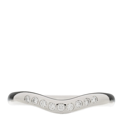 Tiffany Platinum Diamond Elsa Peretti Curved Wedding Band Ring 47 4 1 of 4