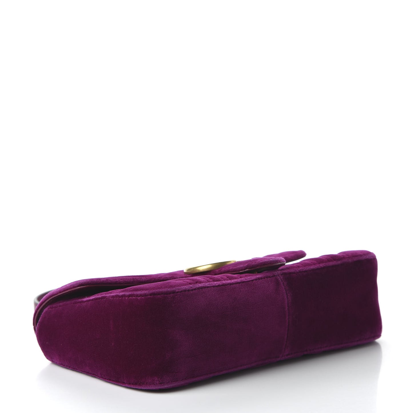 Velvet Matelasse Small GG Marmont Shoulder Bag Fuchsia Violet Cyclamen