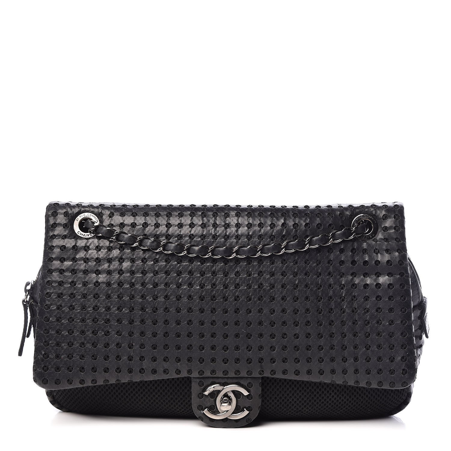 Chanel Perforated Lambskin Jumbo Easy Flap Black 1 of 16