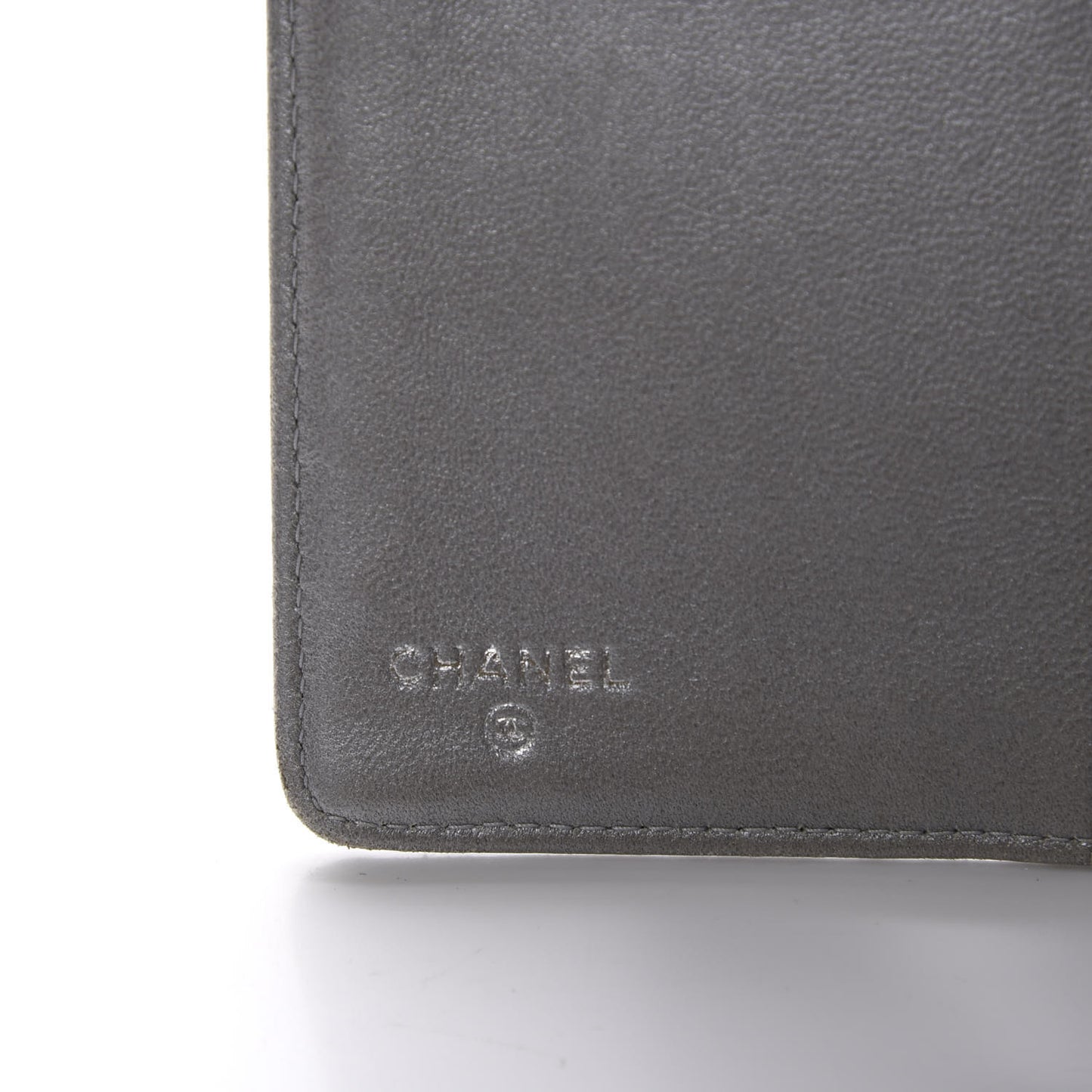 Lambskin Camellia Embossed Yen Wallet Black