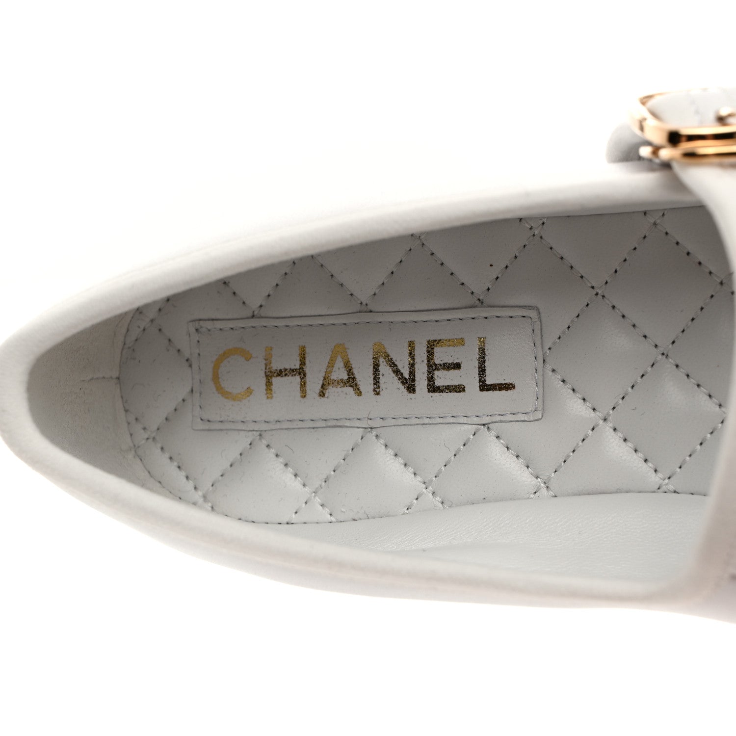 Chanel Lambskin Mary Jane Flats 38.5 White 6 of 9