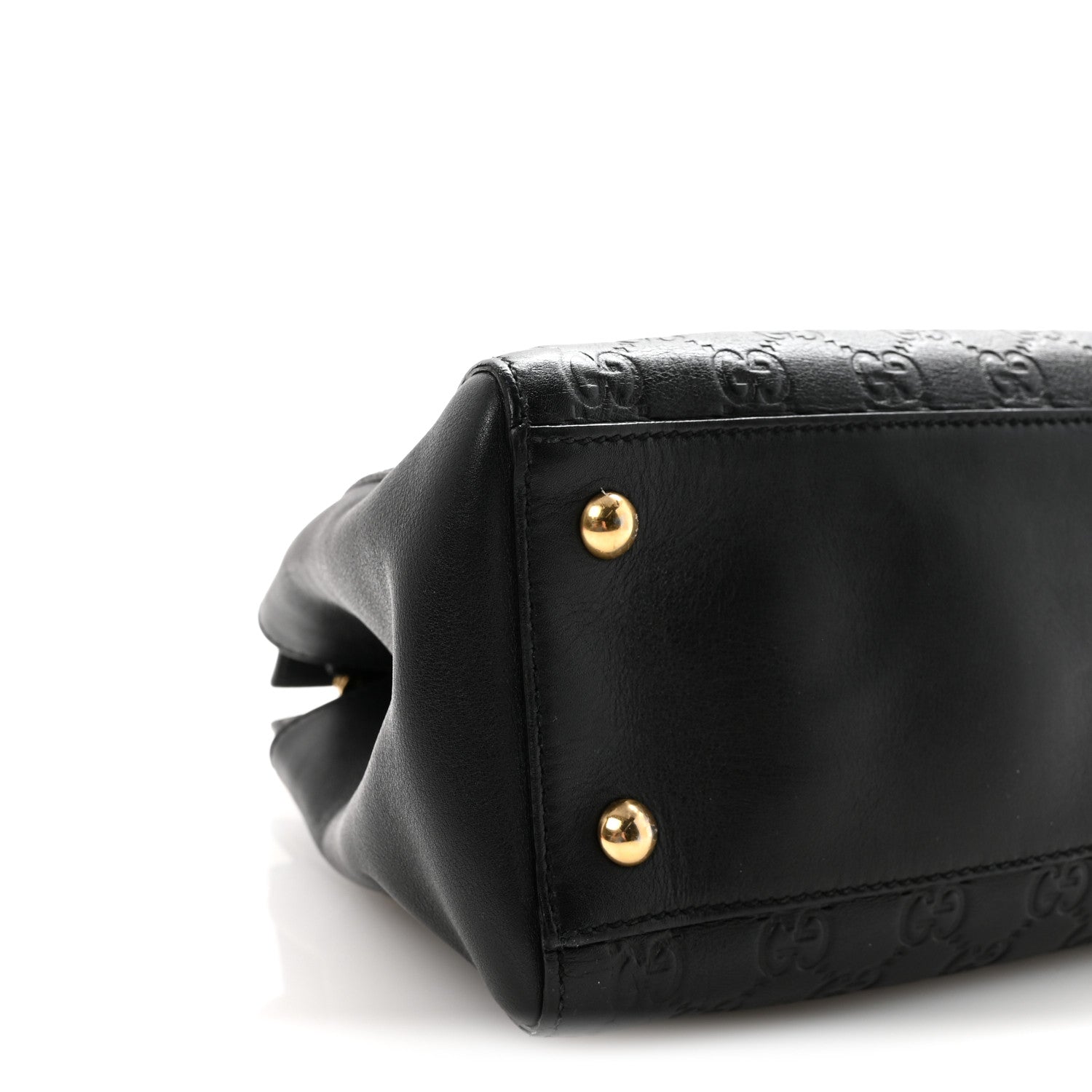 Gucci Guccissima Signature Medium Shoulder Tote Bag Black 8 of 9